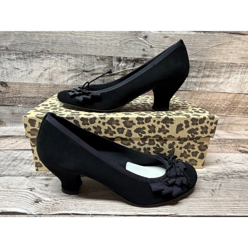 New Braid FS/NY Black Suede Women Dress Heels Size 5